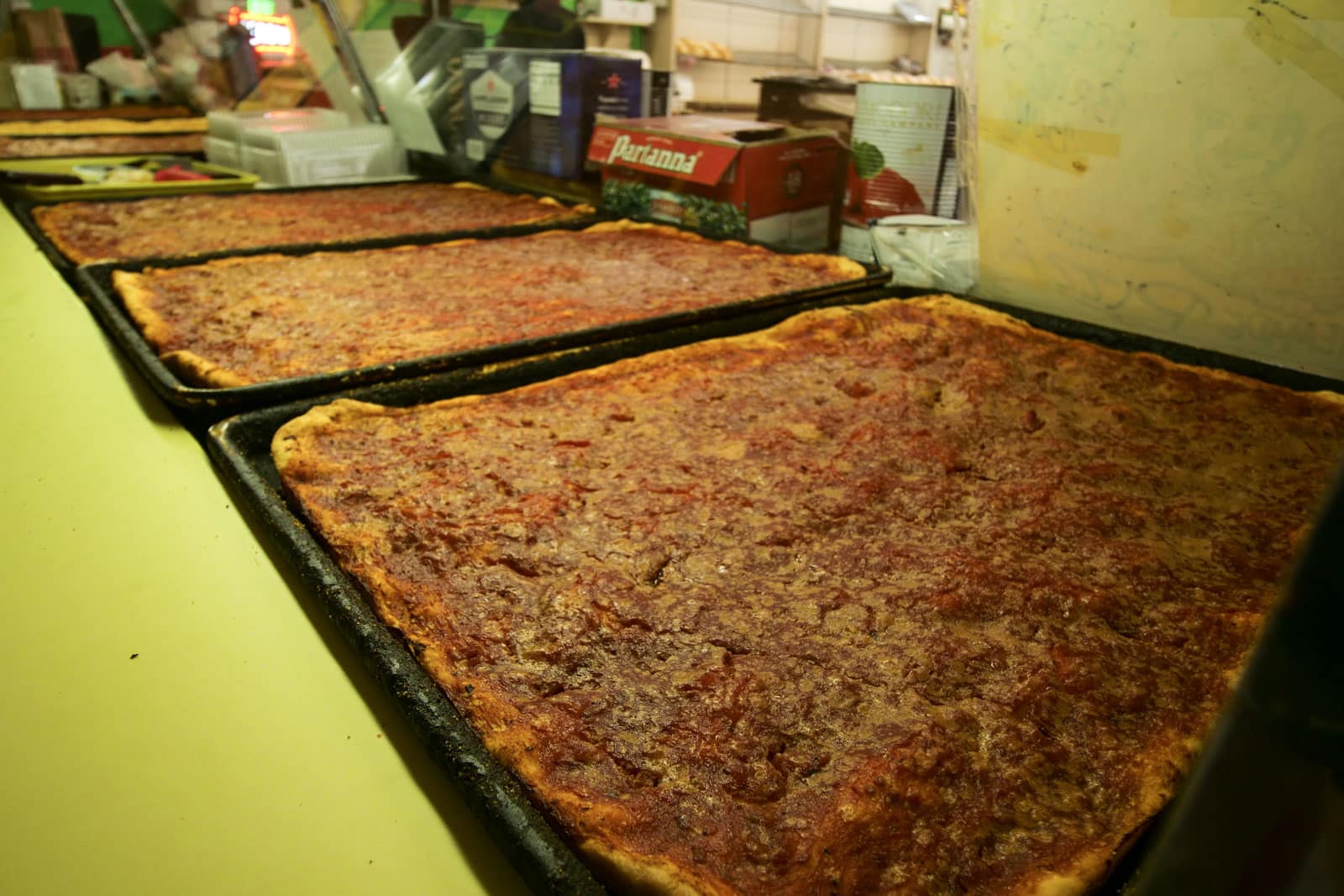 Sicilian style pizzas